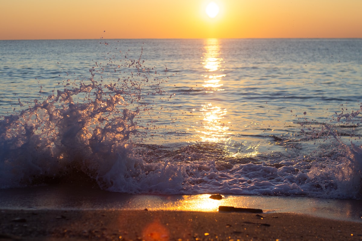 Barceloneta beach at golden hour